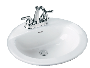 Colony Oval 4-in Center Drop-In Bathroom Sink/Basin, White 20.5x17.5-in