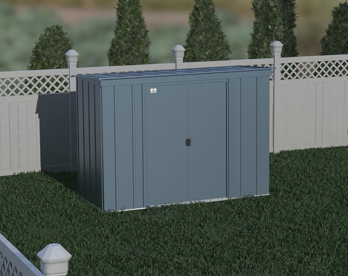 Classic Galvanized Steel Storage Shed, Blue Grey, 8-ft x 4-ft