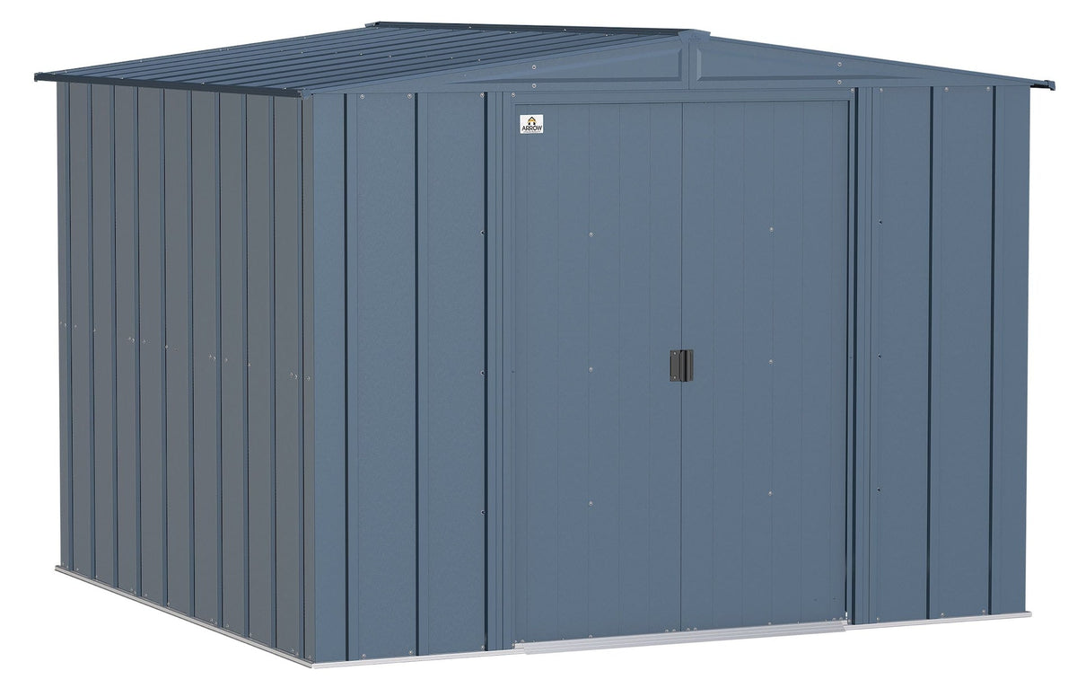 Classic Galvanized Steel Storage Shed, Blue Grey, 8-ft x 8-ft
