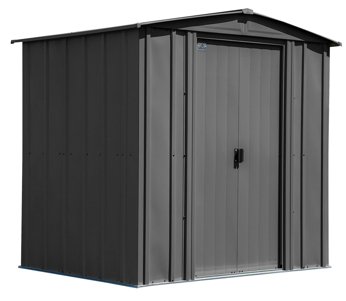 Classic Galvanized Steel Storage Shed, Charcoal, 6-ft x 5-ft