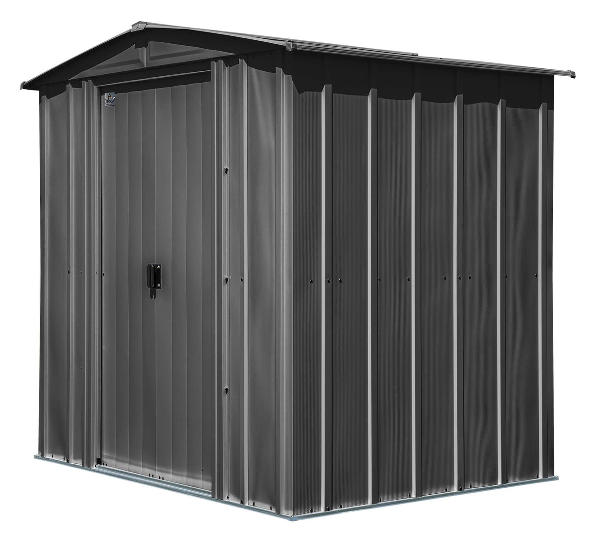 Classic Galvanized Steel Storage Shed, Charcoal, 6-ft x 5-ft