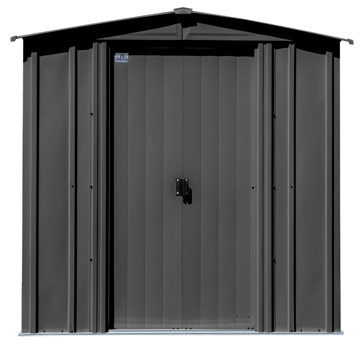 Classic Galvanized Steel Storage Shed, Charcoal, 6-ft x 5-ft