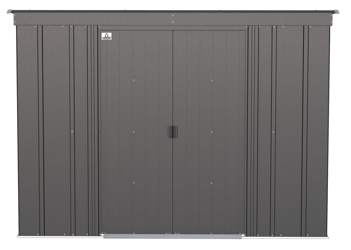 Classic Galvanized Steel Storage Shed, Charcoal, 8-ft x 4-ft