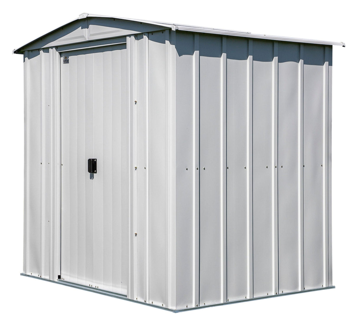 Classic Galvanized Steel Storage Shed, Flute Grey, 6-ft x 5-ft