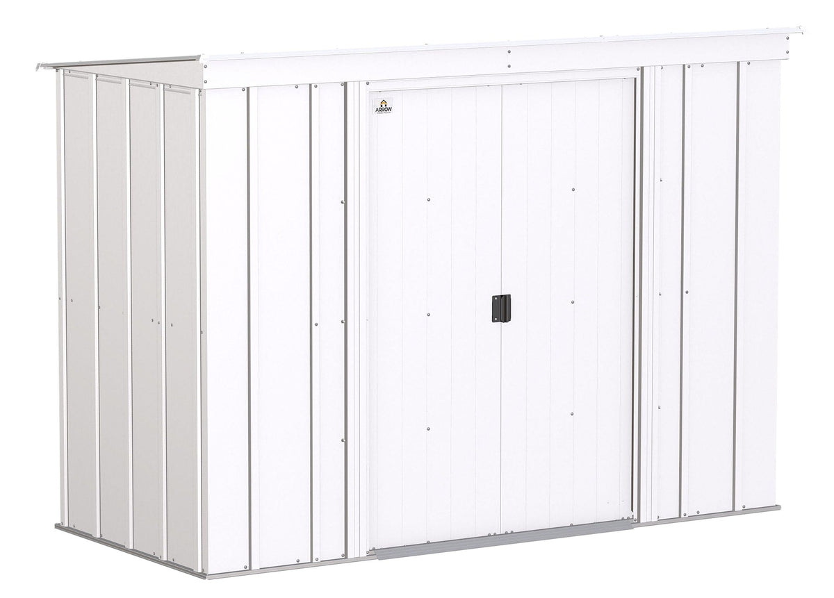 Classic Galvanized Steel Storage Shed, Flute Grey, 8-ft x 4-ft
