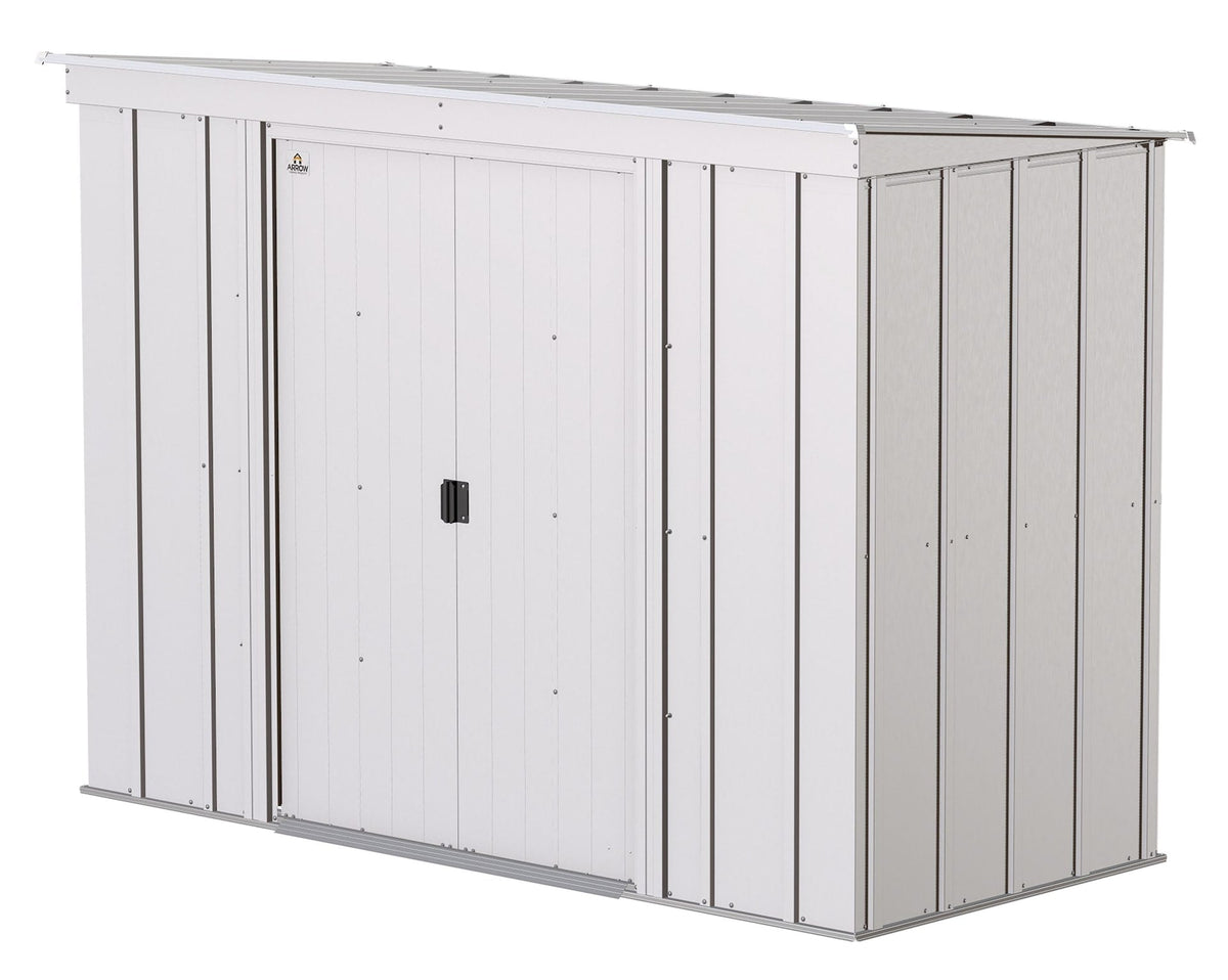 Classic Galvanized Steel Storage Shed, Flute Grey, 8-ft x 4-ft