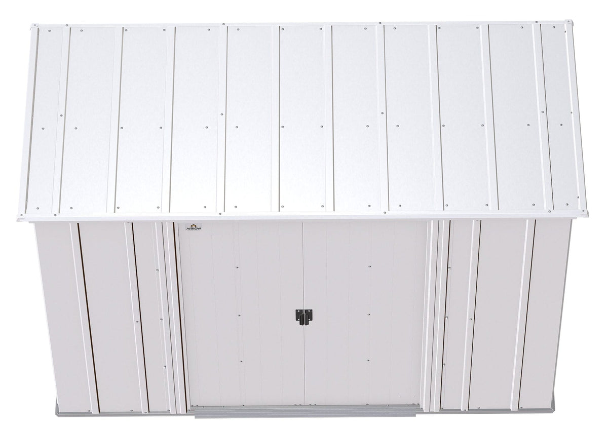 Classic Galvanized Steel Storage Shed, Flute Grey, 8-ft x 4-ft