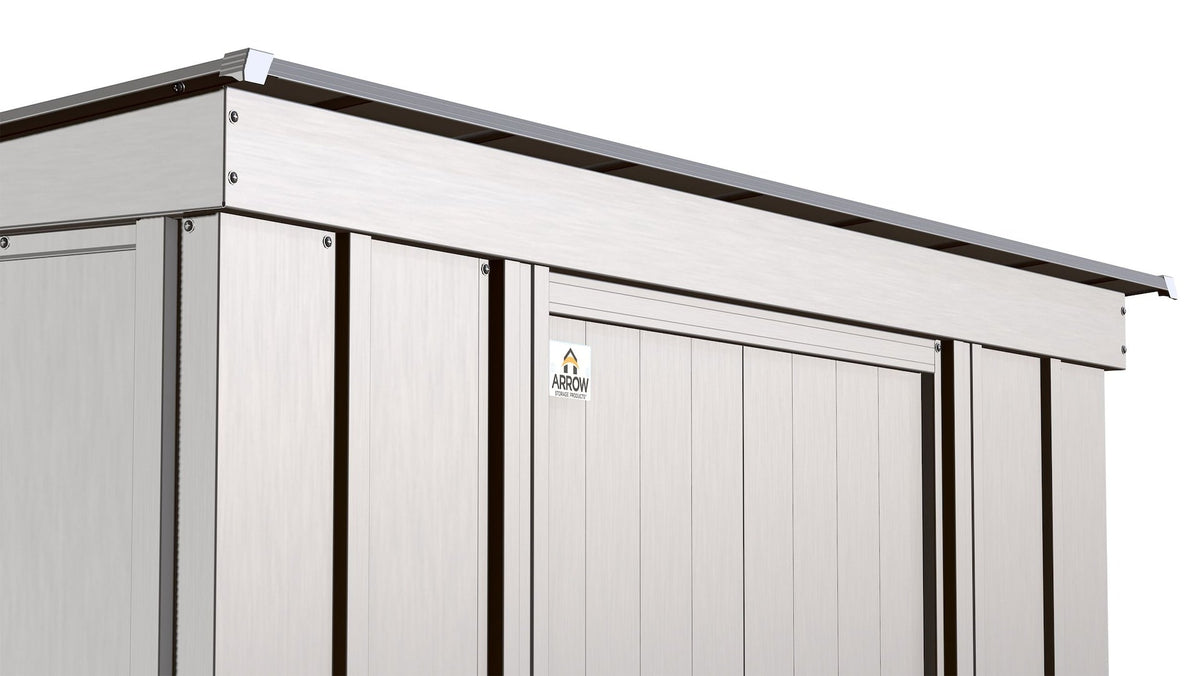 Classic Galvanized Steel Storage Shed, Flute Grey, 8-ft x 4-ft