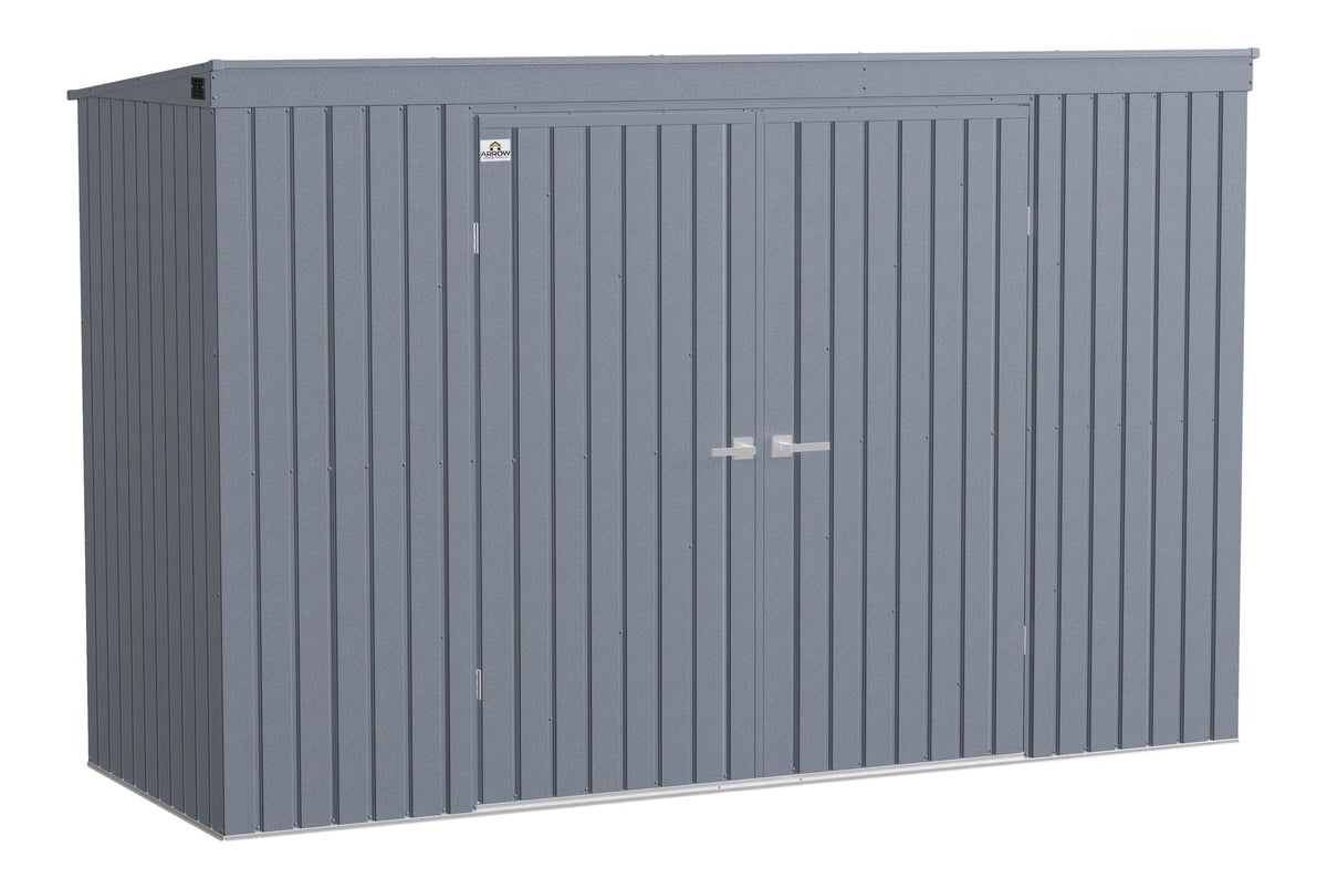 Elite Steel Storage Shed with Pent Roof, Anthracite, 10-ft x 4-ft