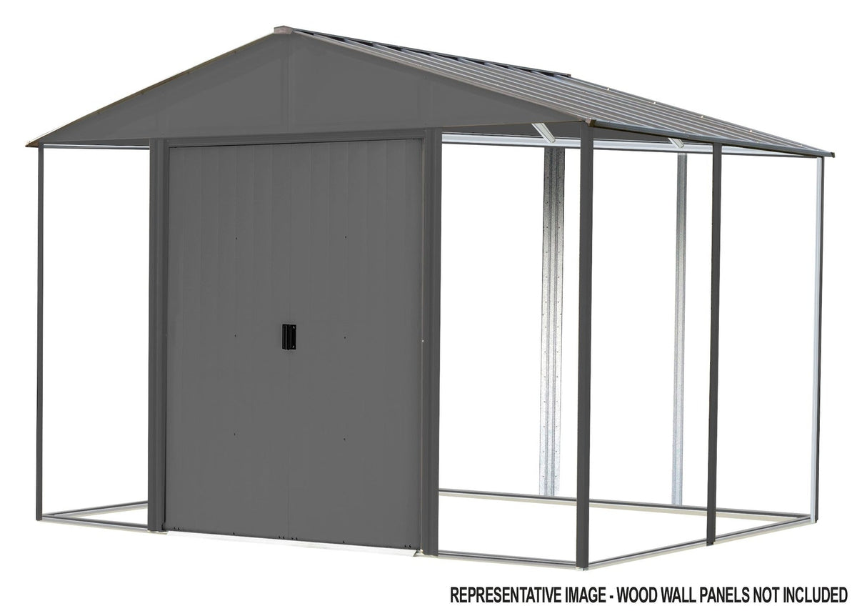 Ironwood Steel Hybrid Shed Kit, Anthracite, 8-ft x 8-ft
