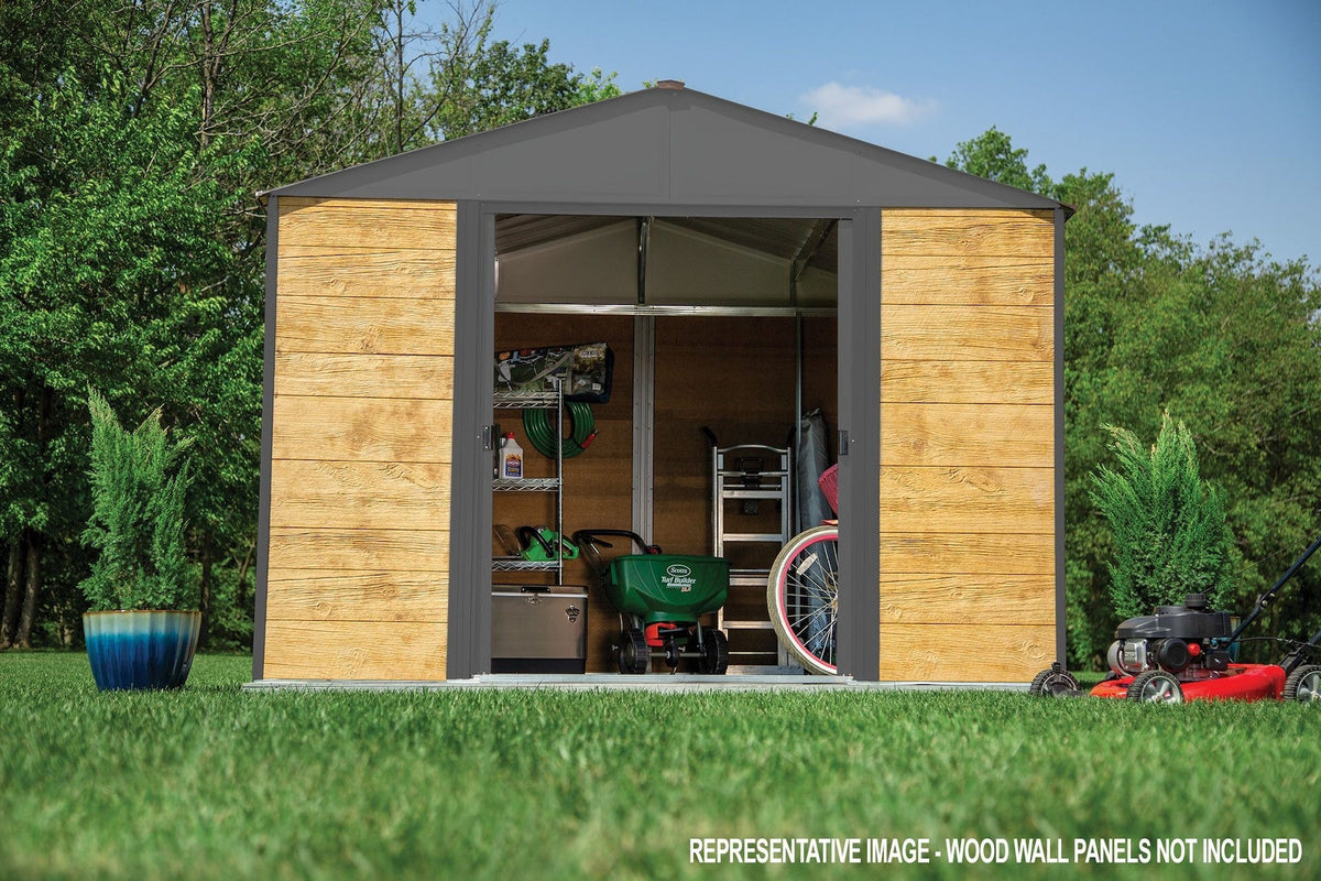 Ironwood Steel Hybrid Shed Kit, Anthracite, 8-ft x 8-ft