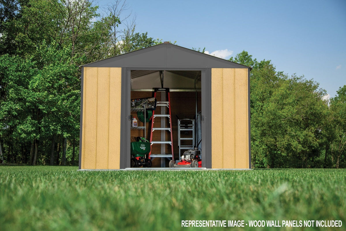 Ironwood Steel Hybrid Shed Kit, Anthracite, 8-ft x 8-ft