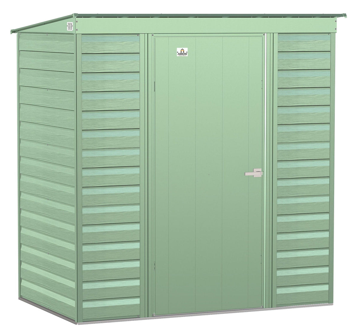 Select Galvanized Steel Storage Shed, Sage Green, 6-ft x 4-ft