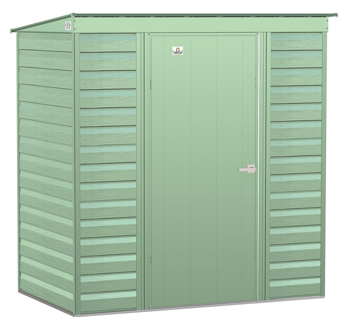 Select Galvanized Steel Storage Shed, Sage Green, 6-ft x 4-ft