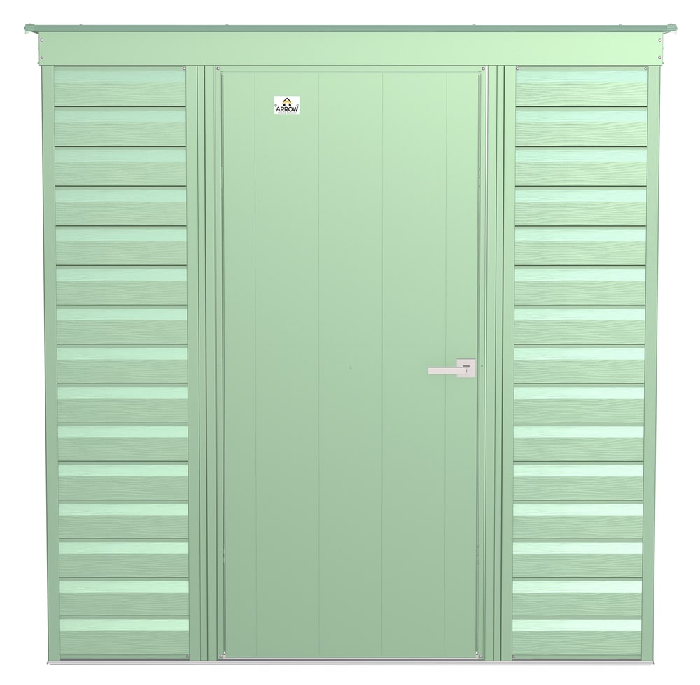 Select Galvanized Steel Storage Shed, Sage Green, 6-ft x 4-ft