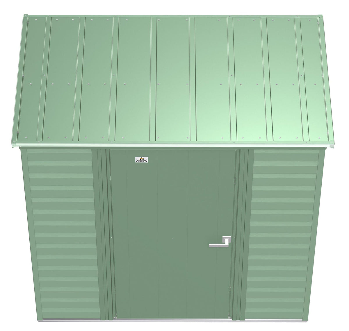 Select Galvanized Steel Storage Shed, Sage Green, 6-ft x 4-ft