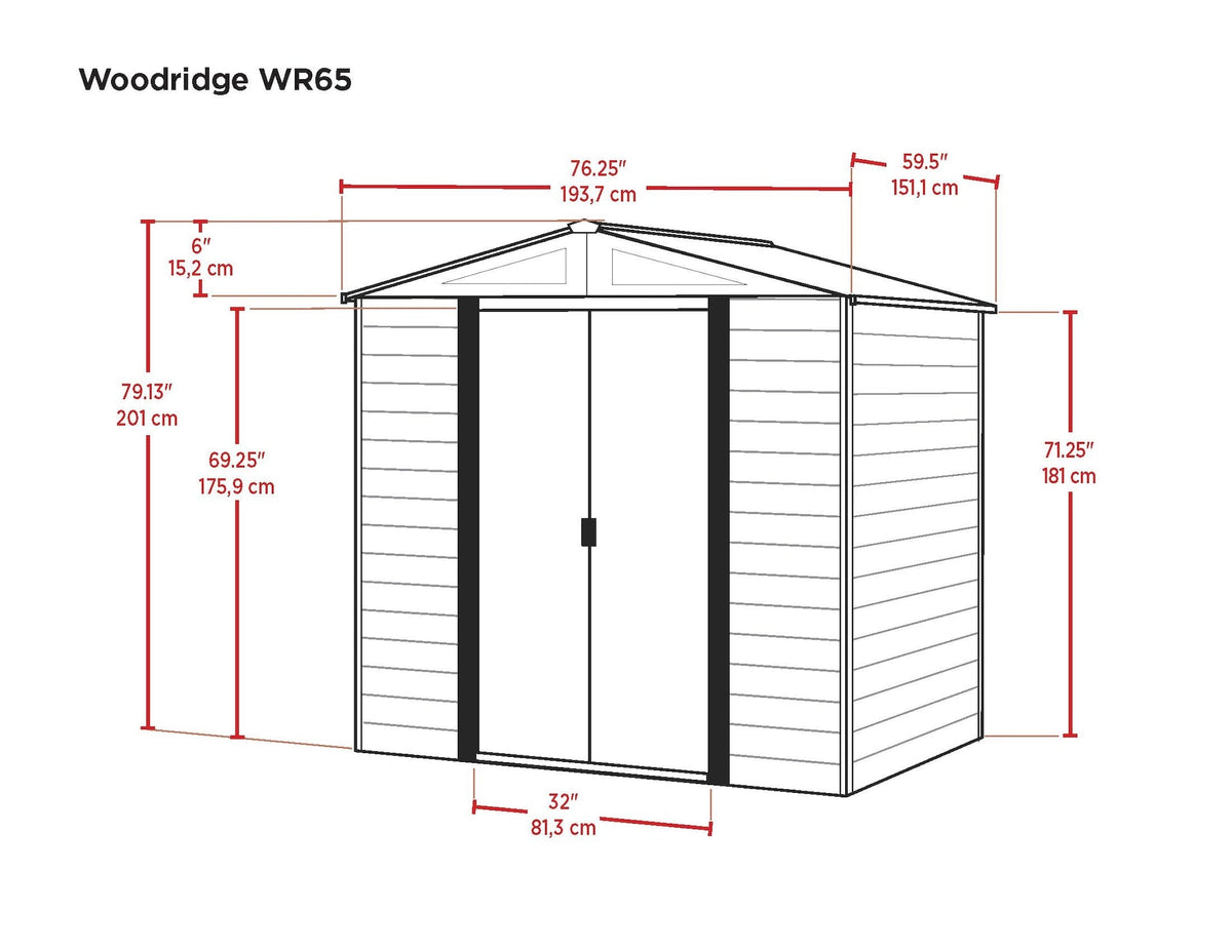 Woodridge 6x5-ft Corrosion-Resistant Steel Storage Shed