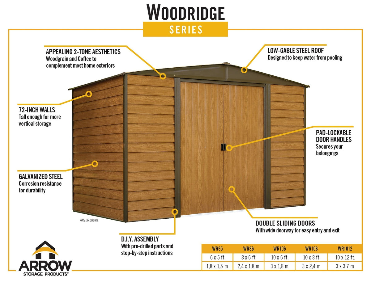 Woodridge 6x5-ft Corrosion-Resistant Steel Storage Shed