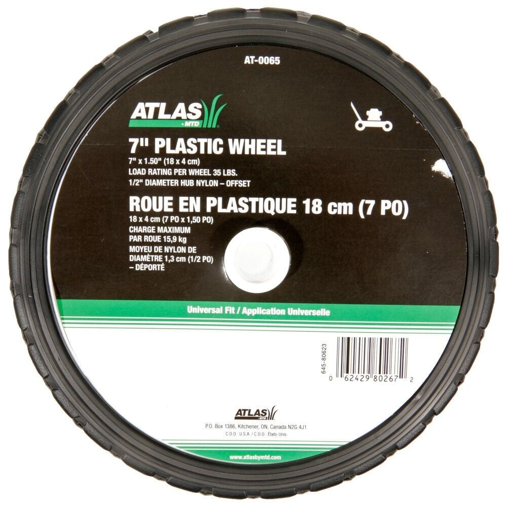 Lawn Mower Replacement Wheel, Wide Tread 7-in x 1.5-in