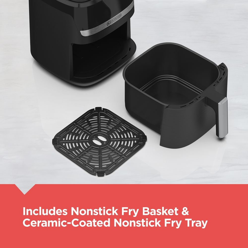 8-in-1 Digital Air Fryer with Non-Stick Cooking Basket, 6-qt