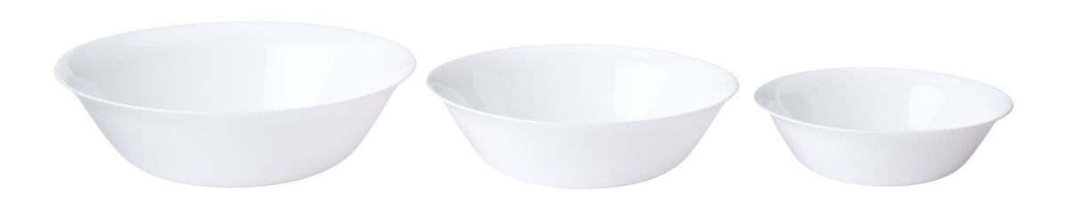 CANVAS Athena Opal Glass Serving Bowl Set, White, 3-pk