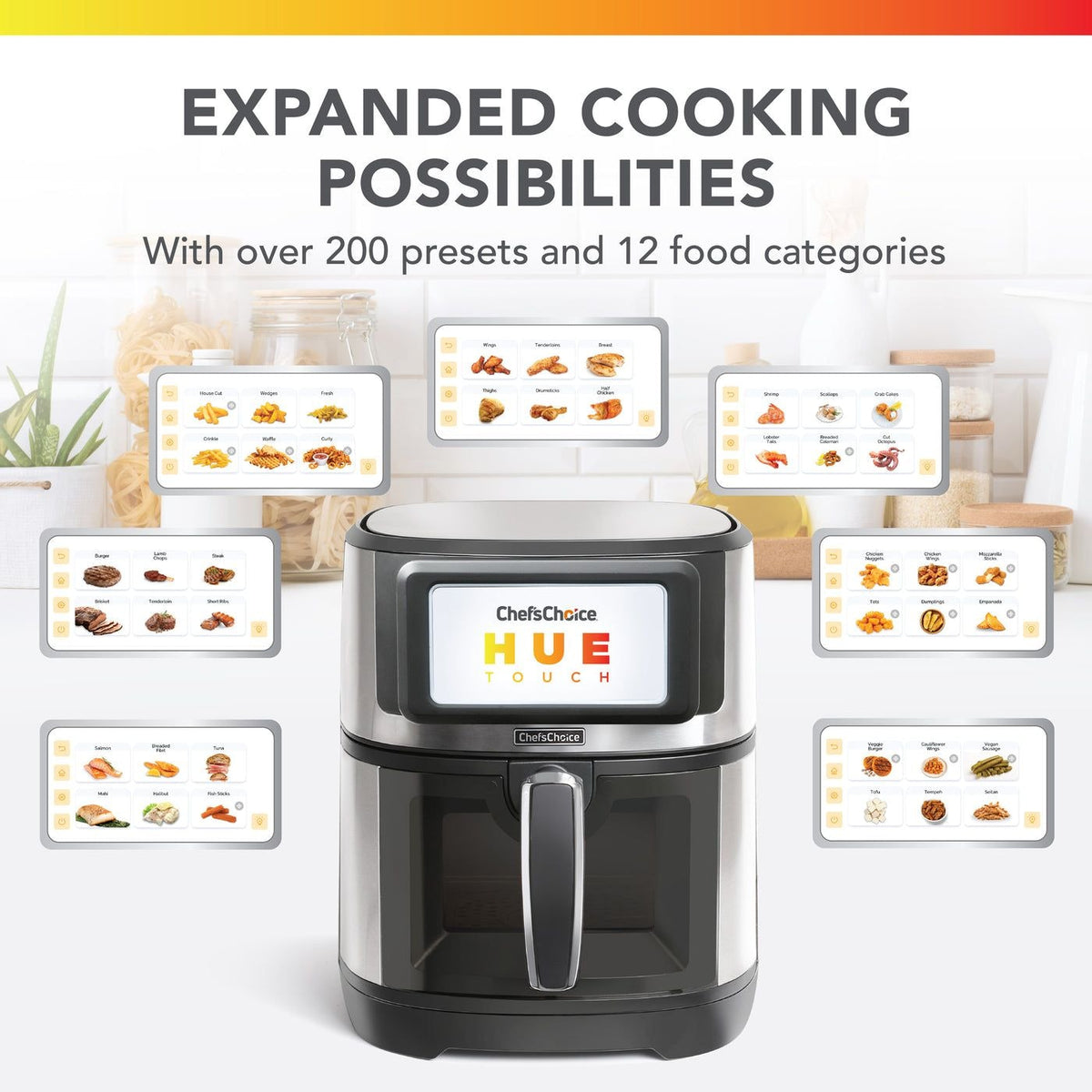 Air Fryer with TFT Touchscreen Display, 7-qt