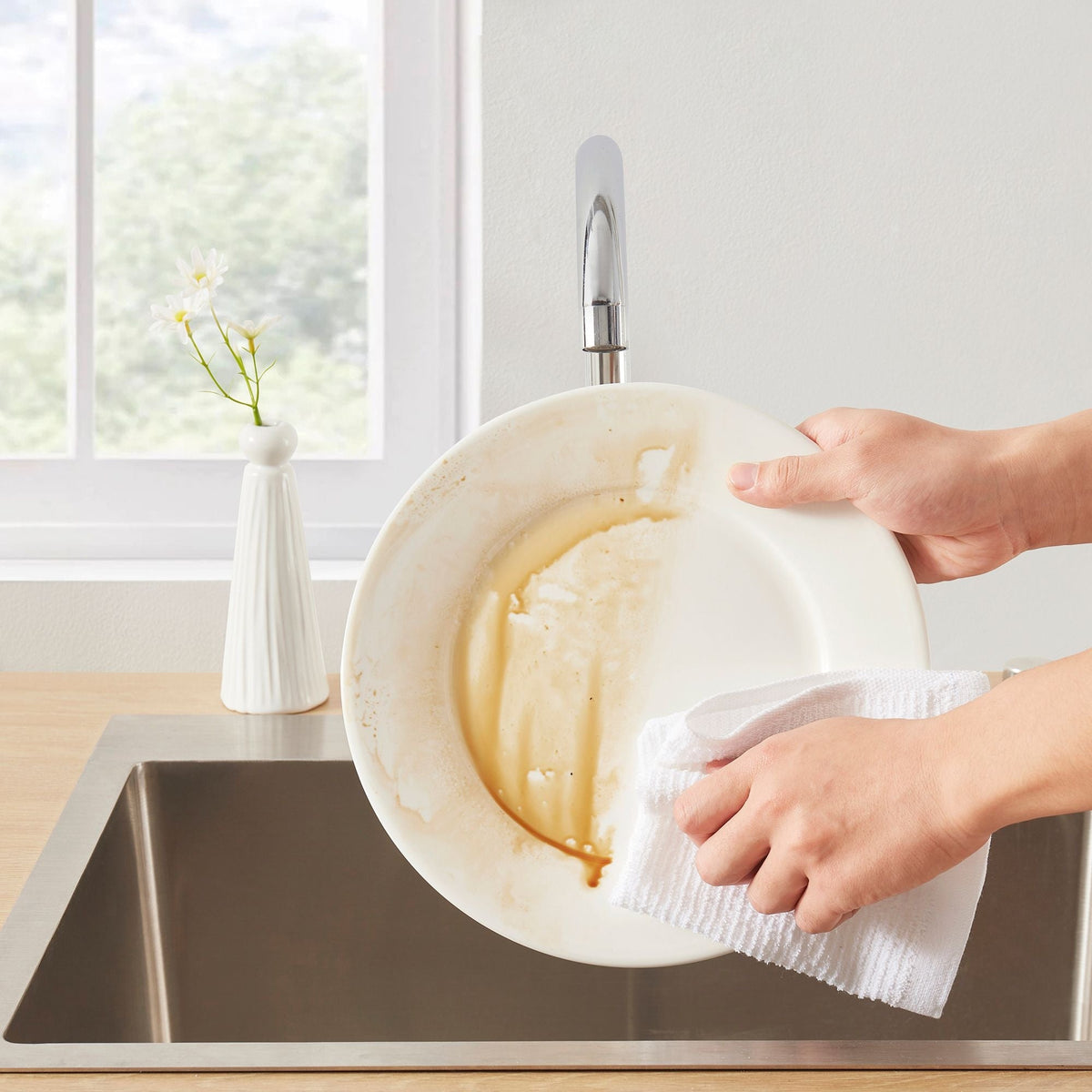 Ribbed Terry Bar Mop Dishcloth Kitchen Set, 12-in x 12-in, 6-pk