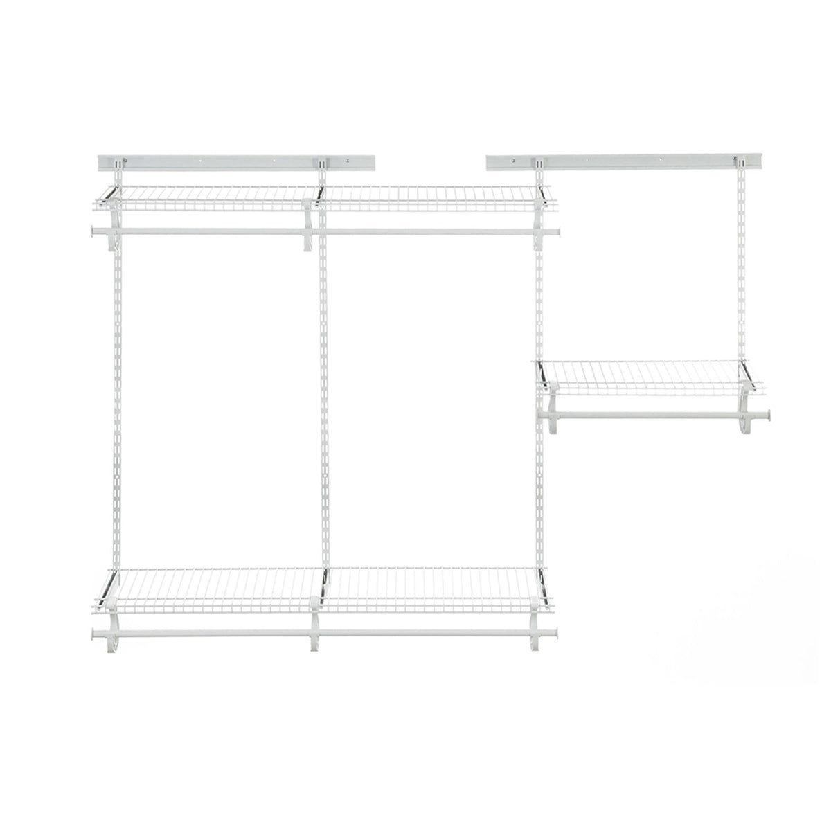 Wire Shelf Track Closet Organizer Kit, White, 4 x 6-ft