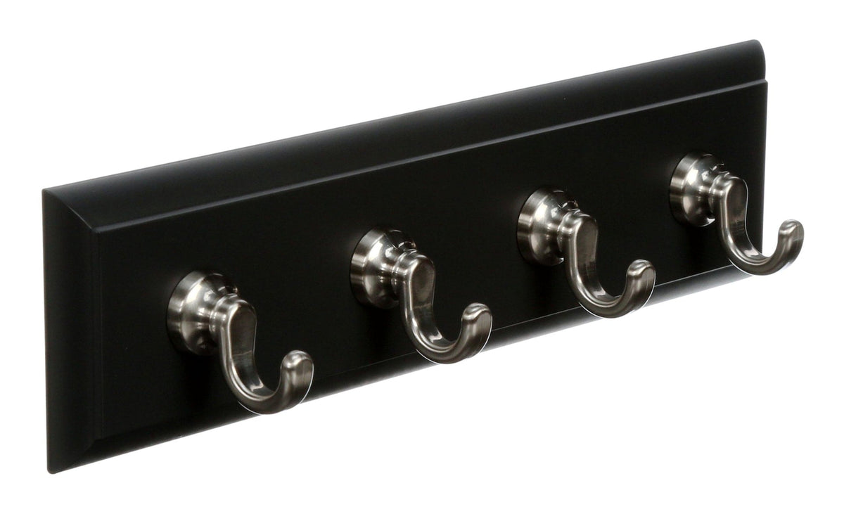 Slate 4-Hook Key Rail Organizer with Adhesive Strips, 2-lbs