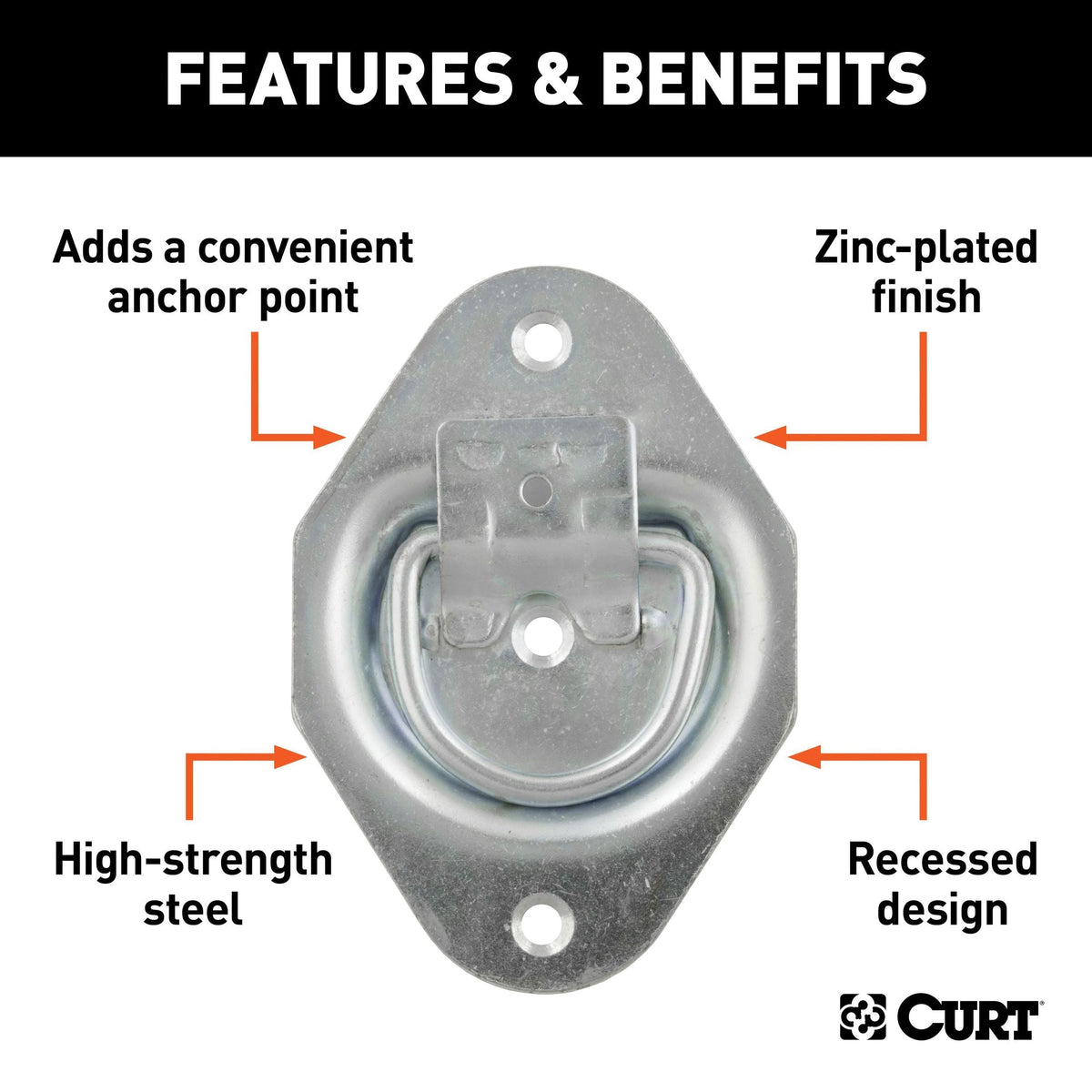 1-3/8-in x 1-7/8-in Recessed Tie-Down Ring (1200-lb, Clear Zinc)