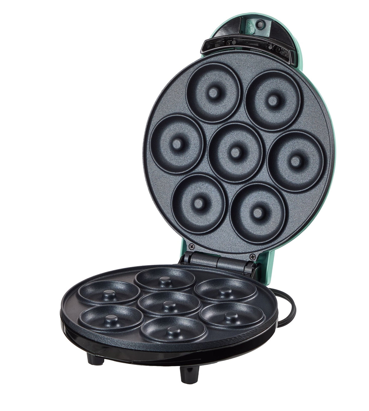 Express Mini Compact Electric Donut Maker, Non-Stick Surface, Aqua