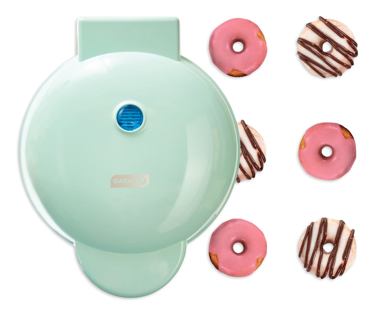 Express Mini Compact Electric Donut Maker, Non-Stick Surface, Aqua