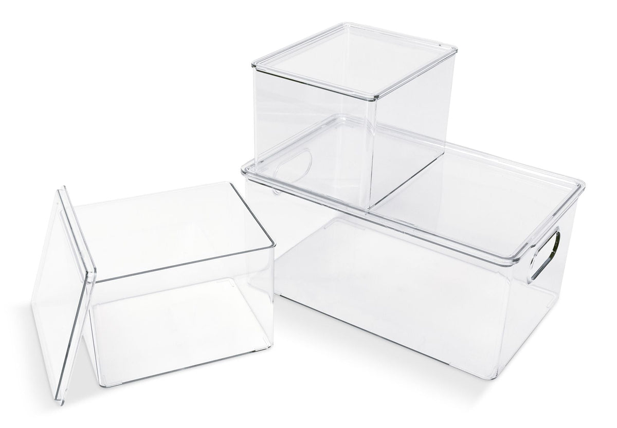 Clear Storage Bin Set, 3-pc