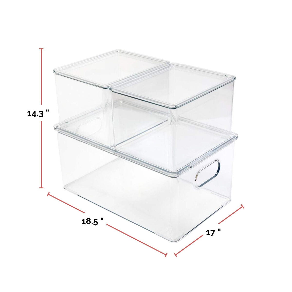 Clear Storage Bin Set, 3-pc
