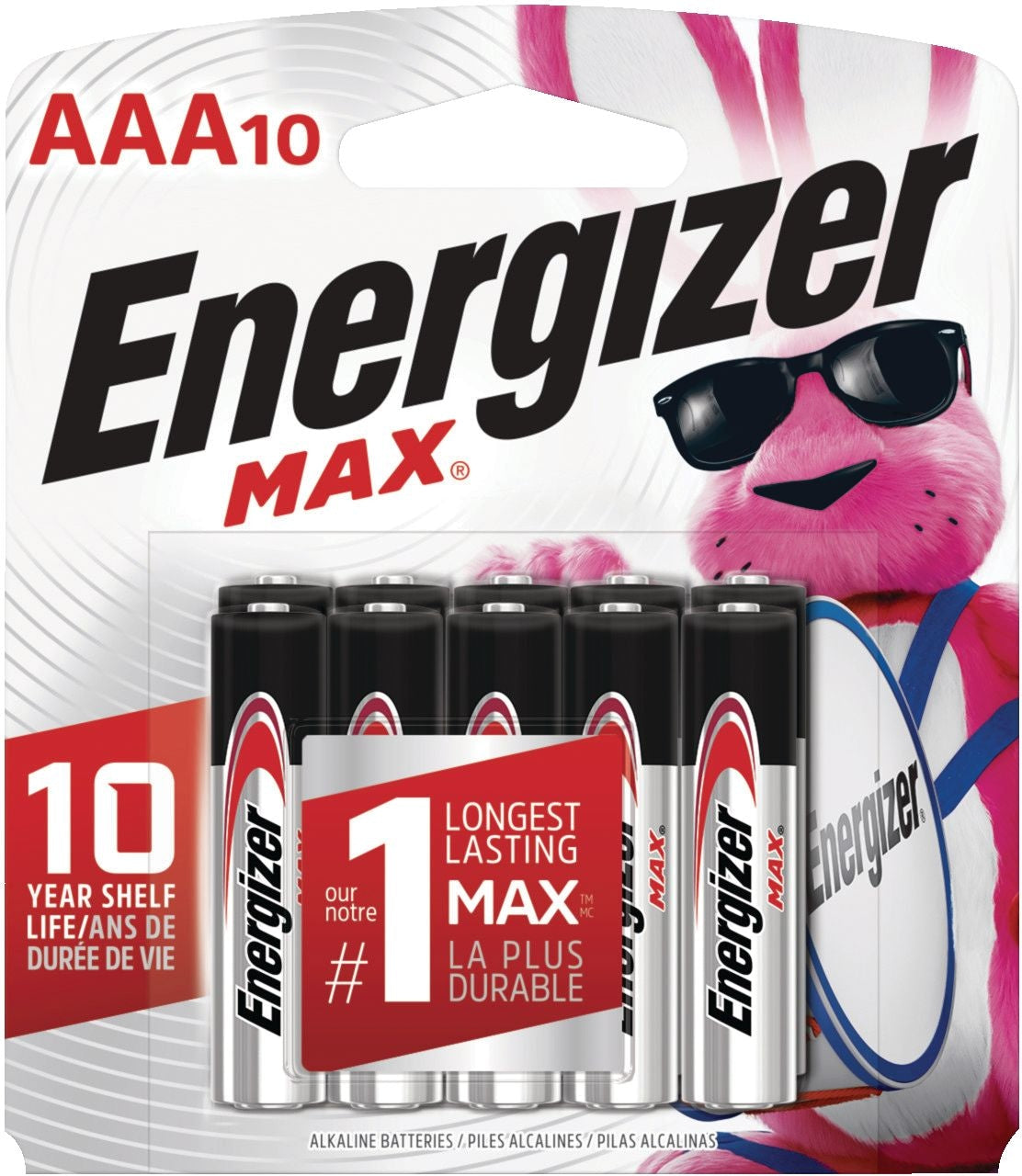 Max 10-pk AAA Alkaline Batteries, Long Lasting, All Purpose