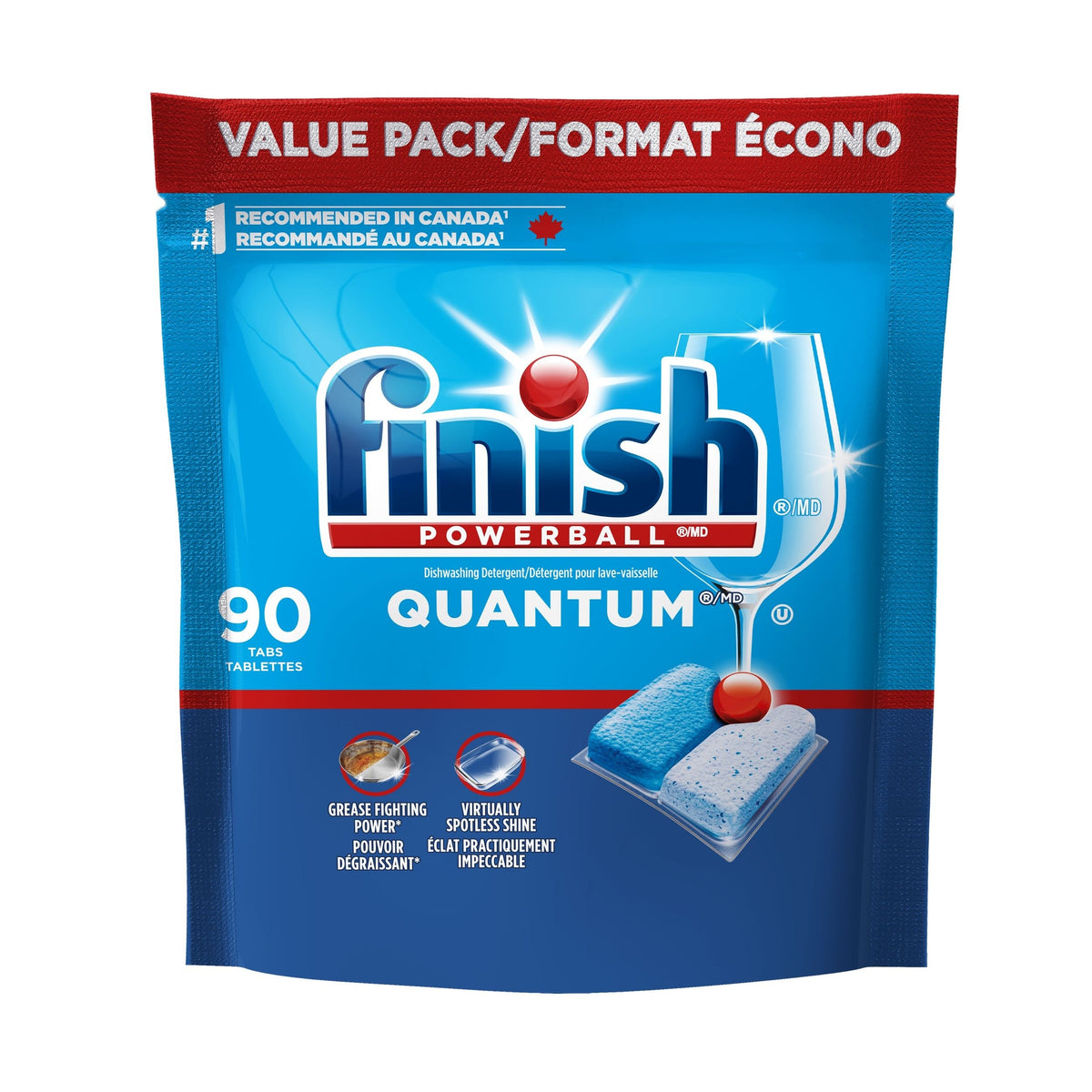 Powerball Quantum Dishwasher Detergent Tabs Value Pack, Fresh Scent, 90-pk