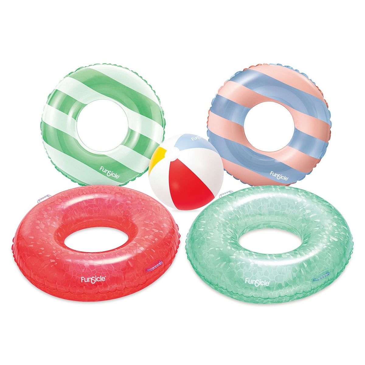 Inflatable Pool Float Fun Tube Party Pack, 5-pcs, Ages 14+