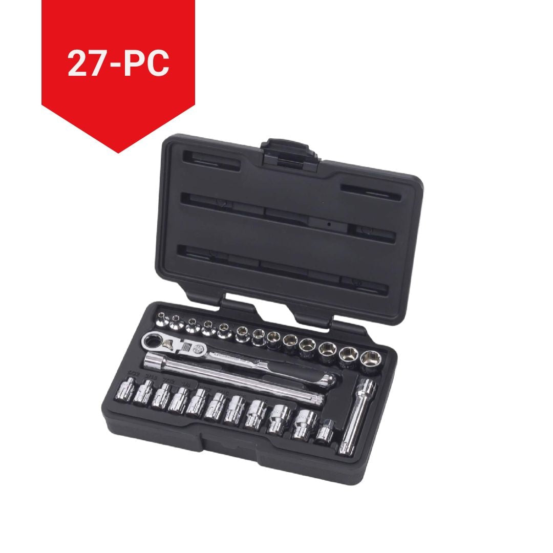 Pass-Thru 1/4-in Drive Socket Set 27-pc, SAE/Metric