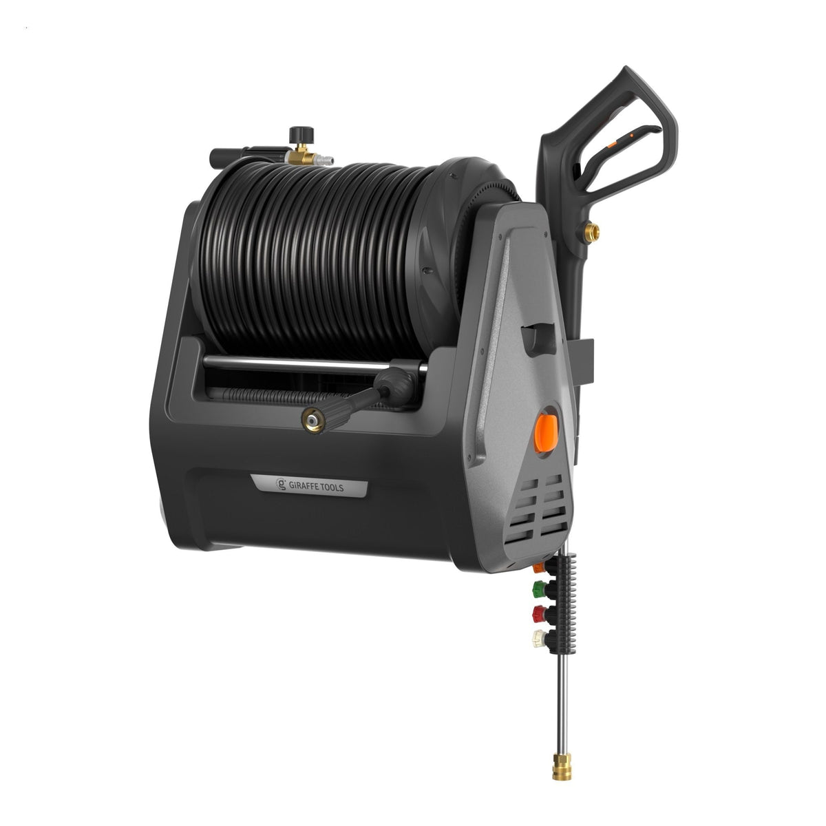 Grandfalls G30 Wall Mounted 2100 PSI 2.2 GPM Brushless Retractable Electric Pressure Washer with 100-ft Hard Hose