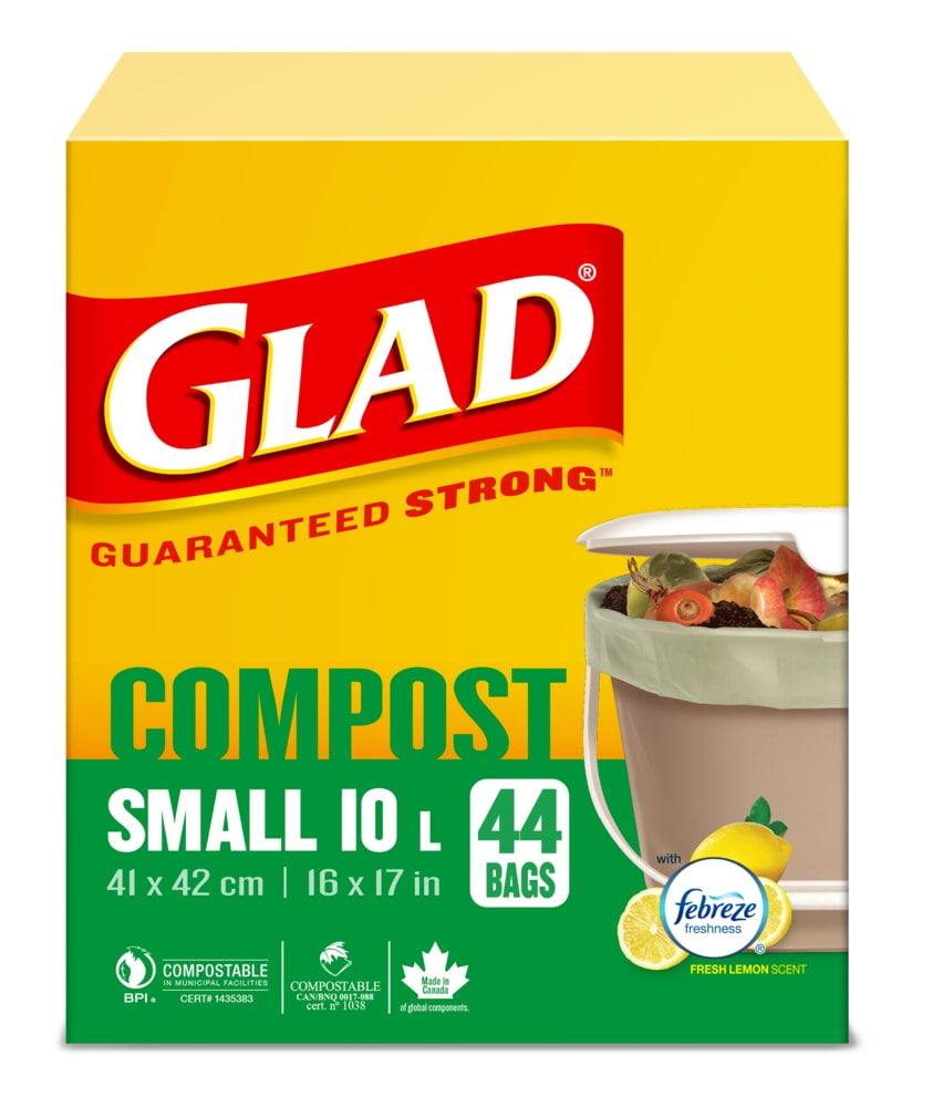 Small 100% Compostable Lemon Scented Food Waste Bags, 44-pk, 10-L