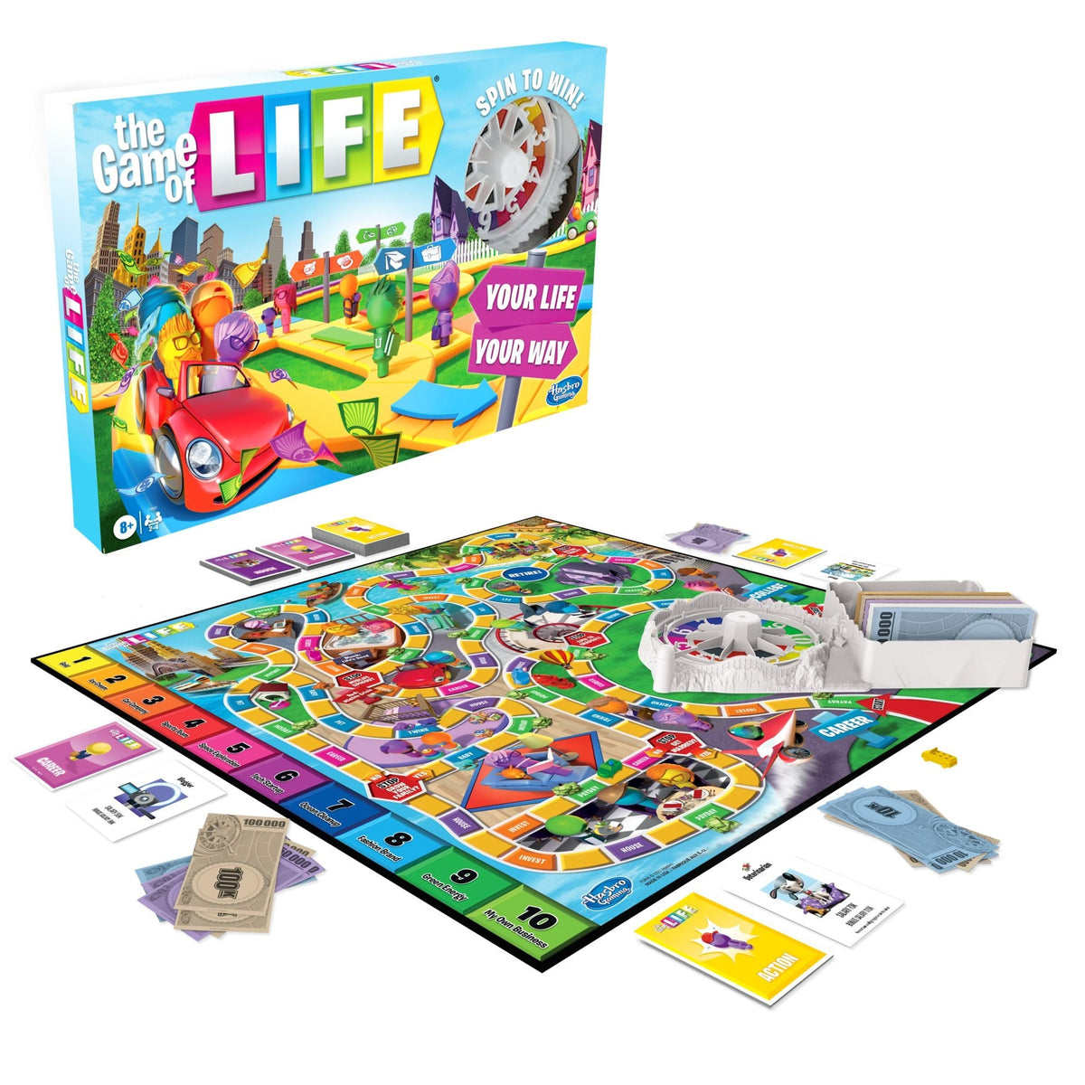 Games The Game Of Life Classic 2-4 Player Board Game, English/French, Ages 8+