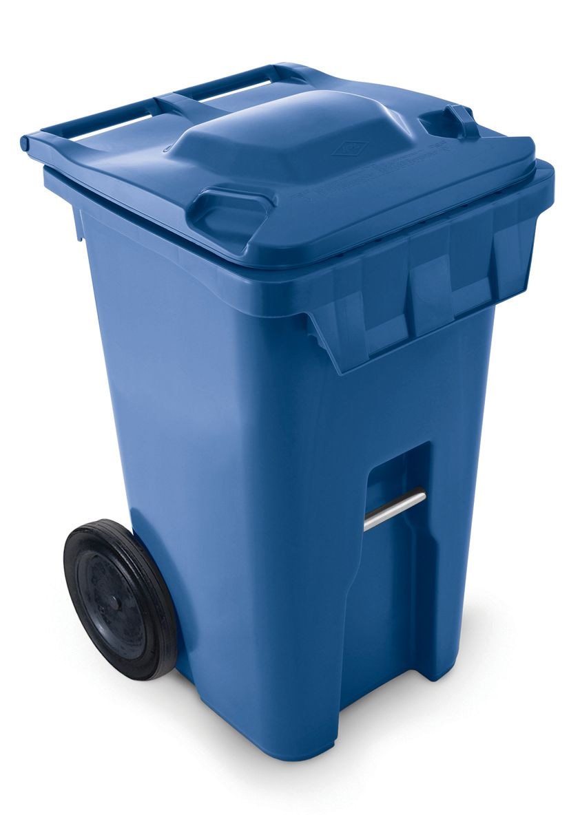 Mastercart Plastic Rectangular 8-in Wheeled Compost Bin/Recycling Bin/Garbage Can, Assorted Colours, 240-L