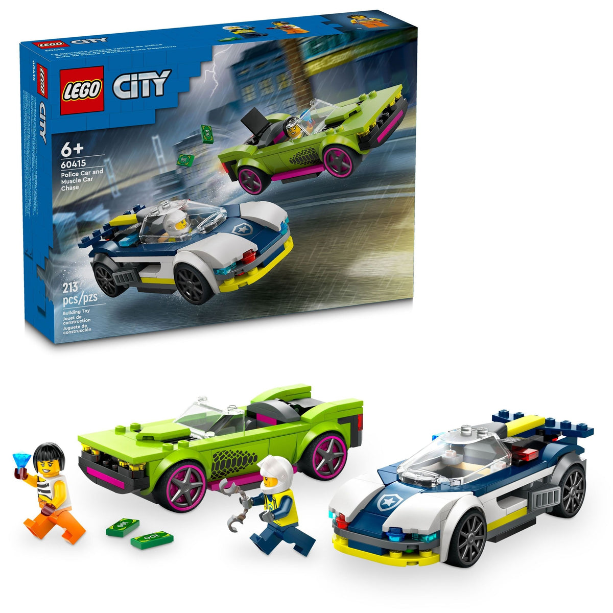 City Police Car and Muscle Car Chase - 60415, 213-pcs, Ages 6+