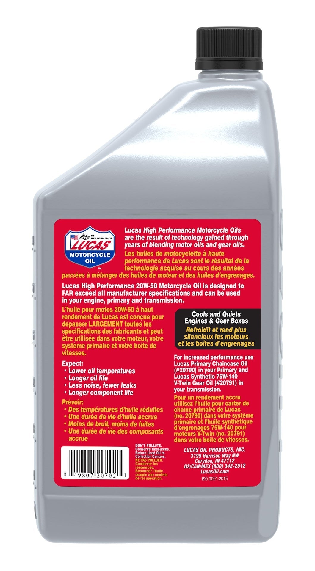 High Performance Synthetic Motorcycle Oil SAE, 946-mL