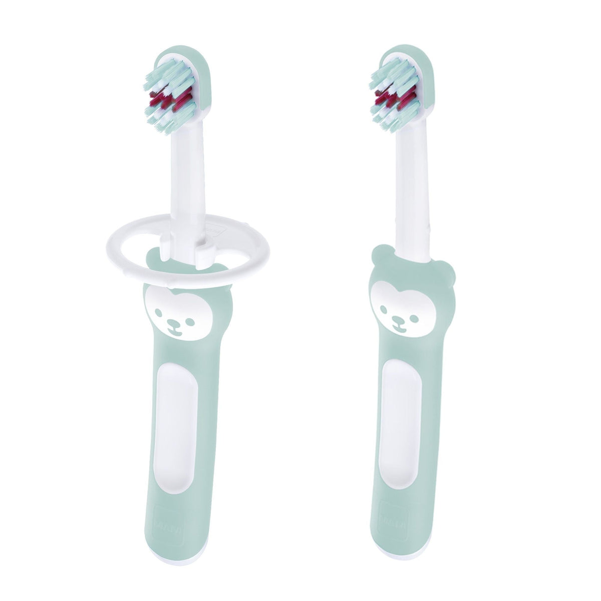 Baby Toothbrush with Safety Shield, Mint Green, 2-pk