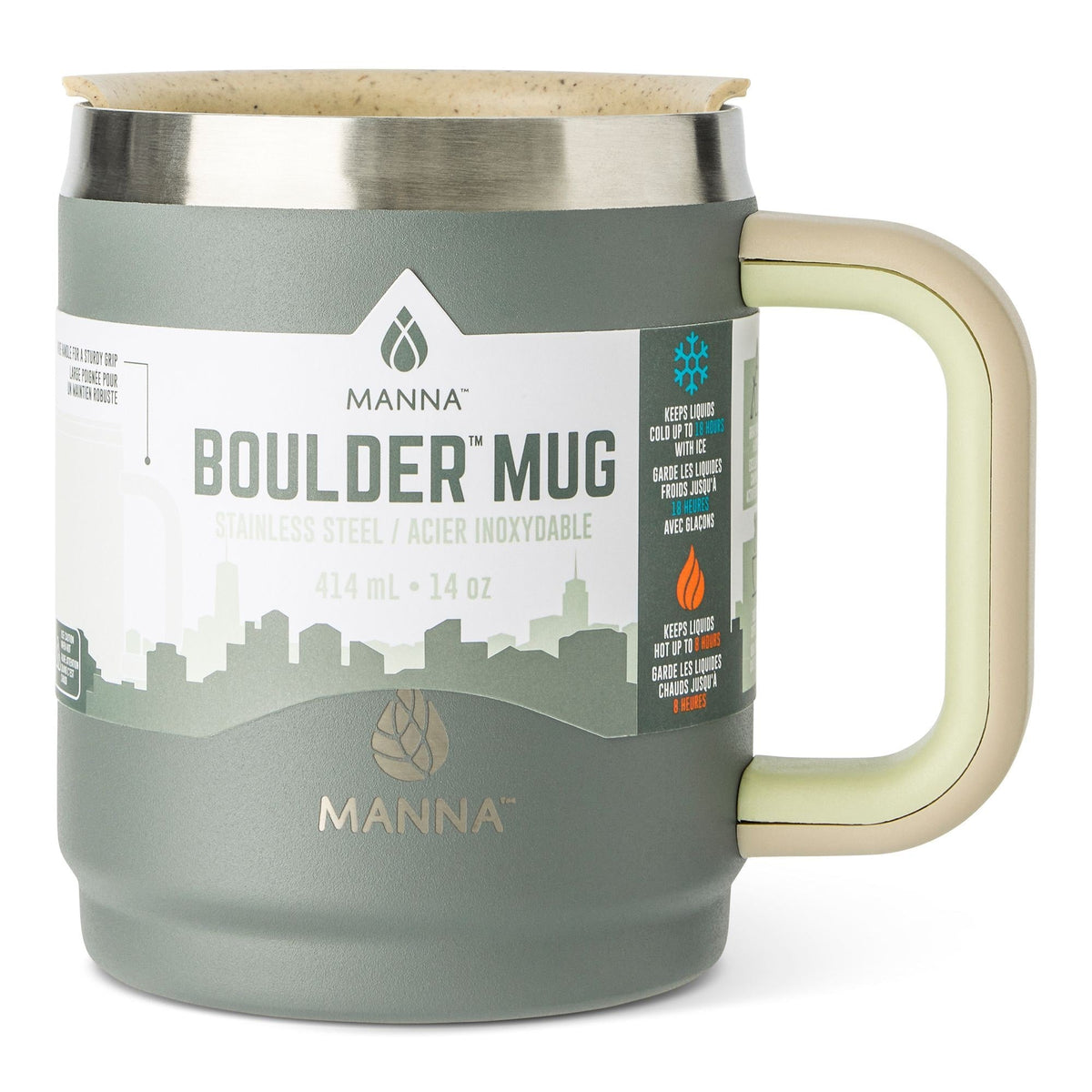 Boulder Eco Stainless Steel Insulated Mug, 14-oz, Midnight, with Handle