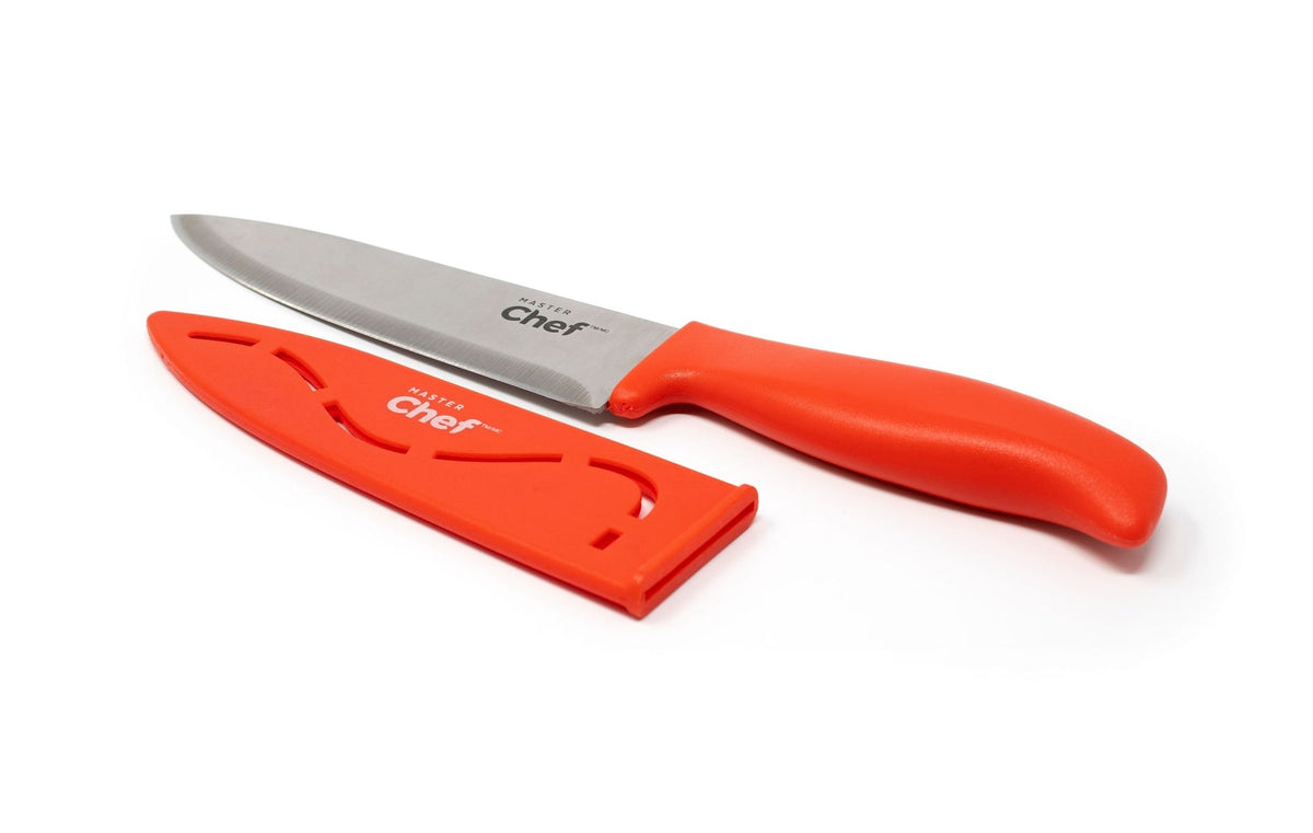Stainless Steel Knife with Sheath, 6-in, Assorted Colours