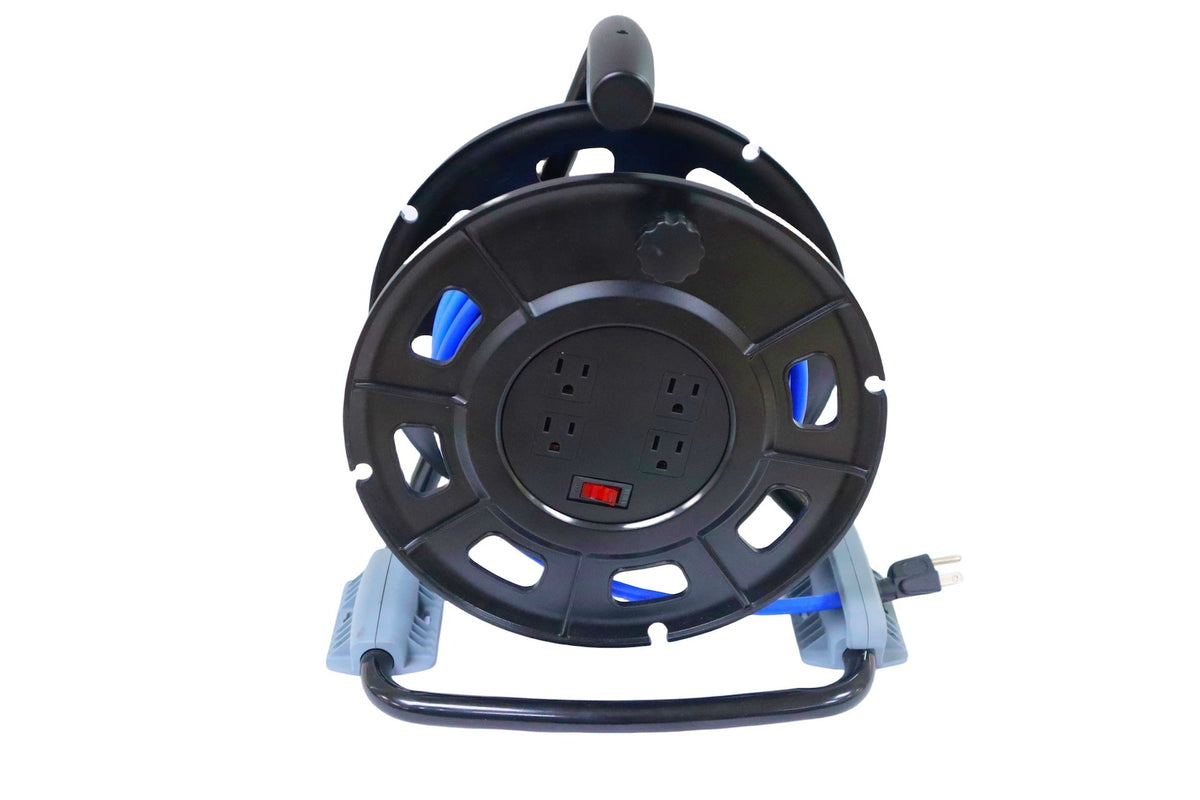 50-ft 14-Gauge Black Cord Reel with Stand