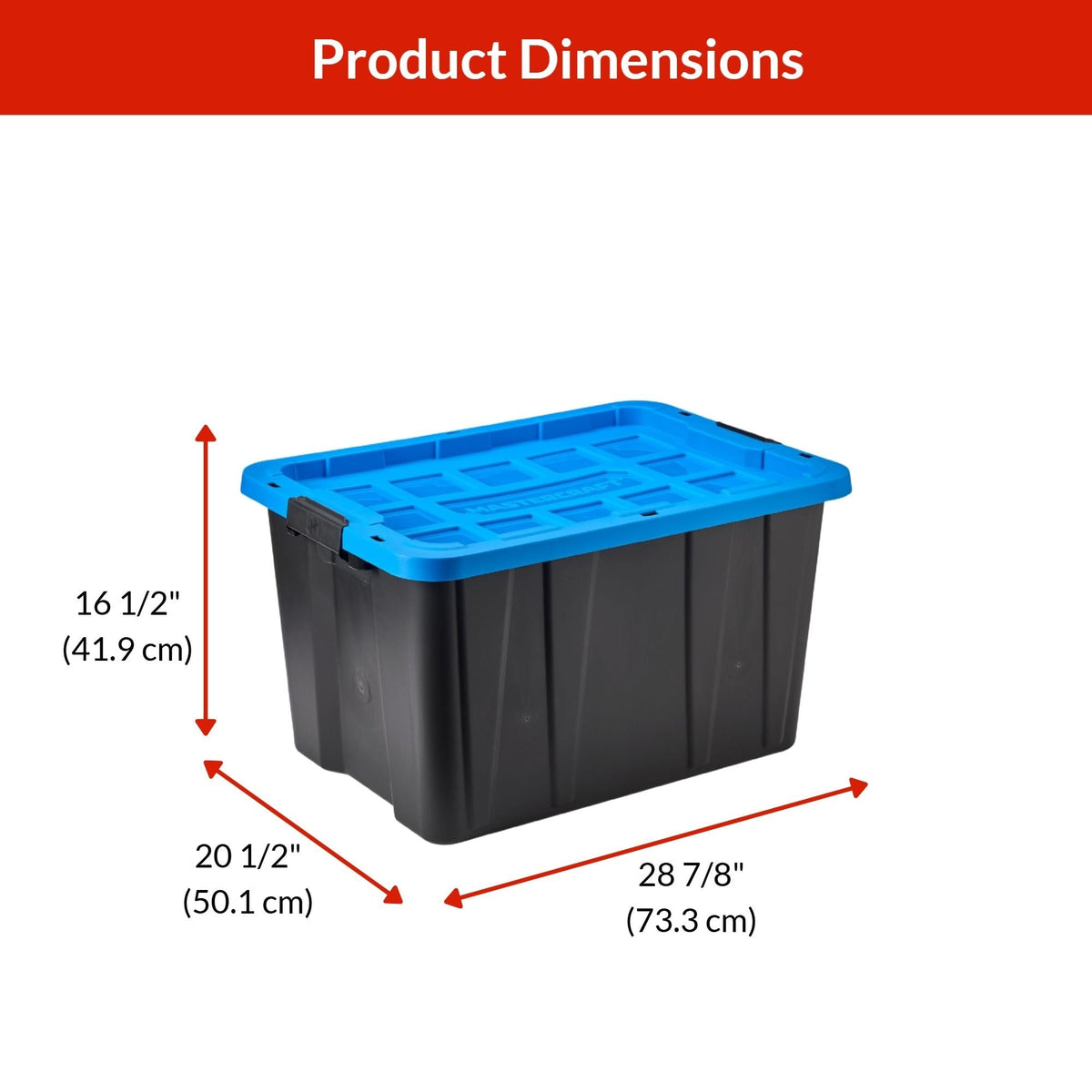 Heavy-Duty Easy Grip Latching Tote, 102.3-L
