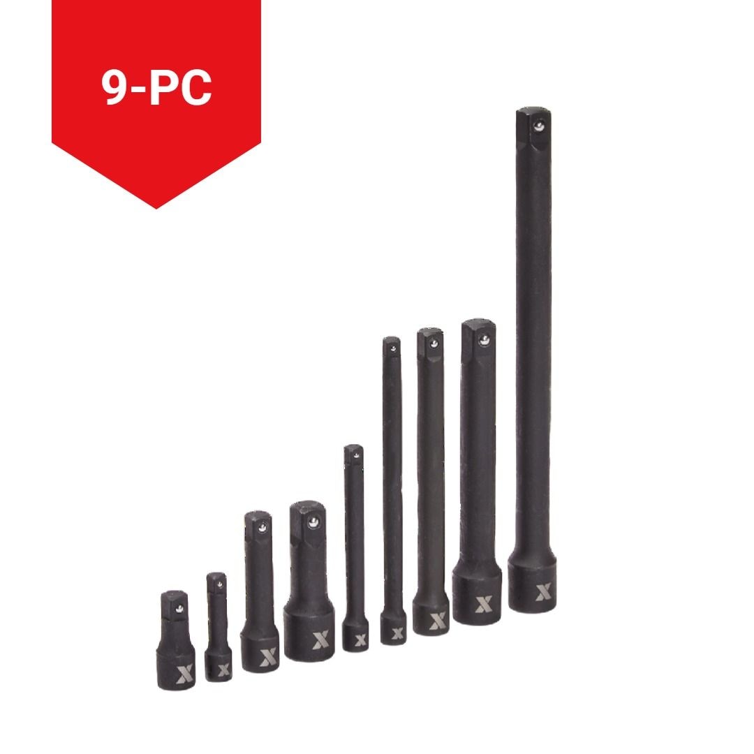 MAXIMUM Impact Extension Bar Set, 9-pc, SAE/Metric, CRMO